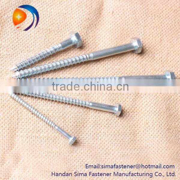 DIN571 Zinc plated Steel Hex Wood Screw, Lag bolt