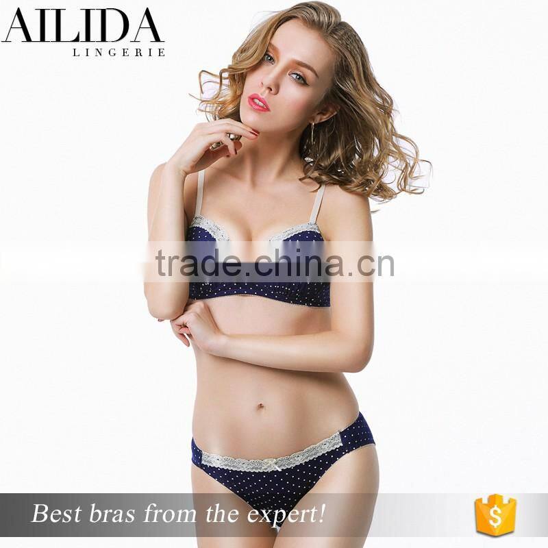 Polka Dots Detailed Factory Price Fitness Stylish Sexy Bra