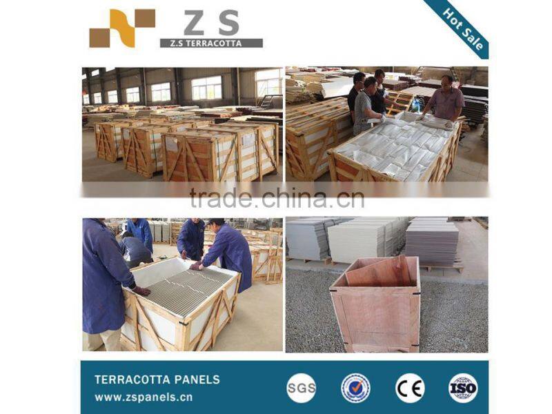 Eco-friendly construction material, terracotta panel , Terracotta Curtain Wall panel Facade Wall System