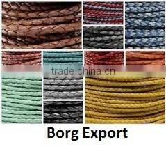 7mm Braided Leather Cords From BORG EXPORT / Braided Leather cord 7 mm