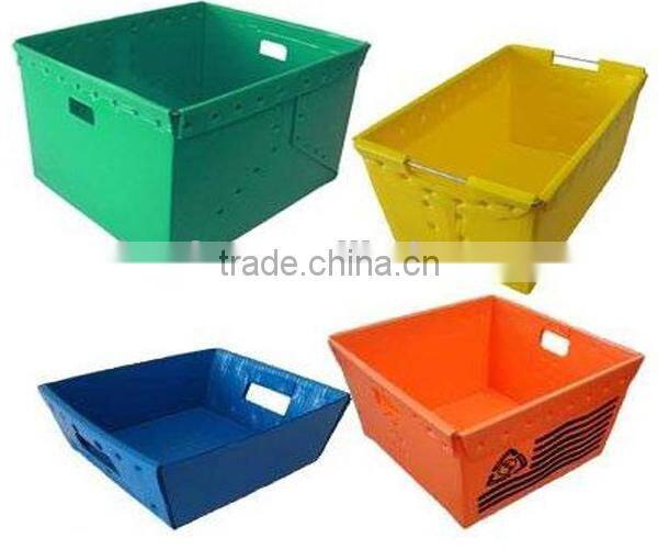 PP corrugated tote packaging box mailing tray,tote bin ,postal bin