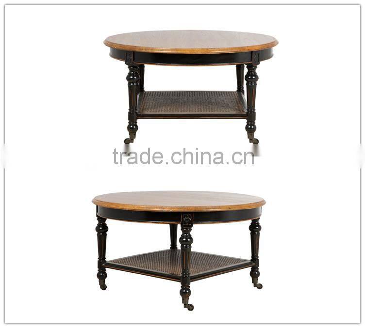 france country style solid wood round coffee table