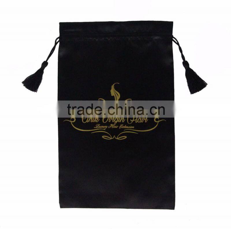 Black Virgin Hair Bag with Drawstring, Packaging Bag, Drawstring Bags