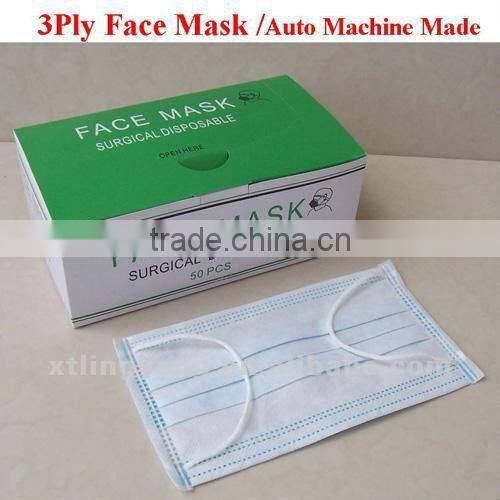 3-ply white face mask disposable use