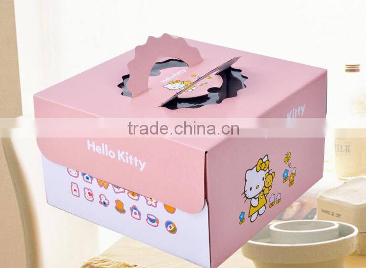 High Quality thick and large square Cake Boxes with Handle making machine