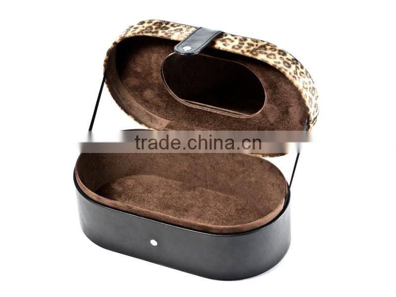 Custom mirrored Packaging Pu leather Cosmetic Box