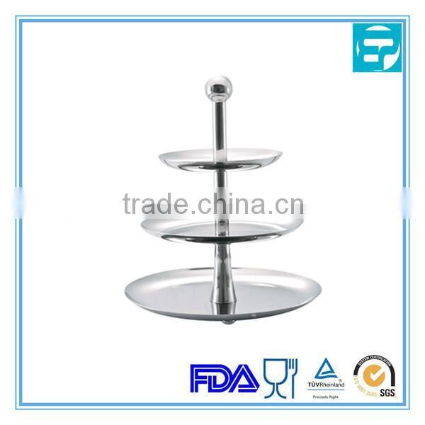 High quality 3 tier stainless steel cupcake stand
