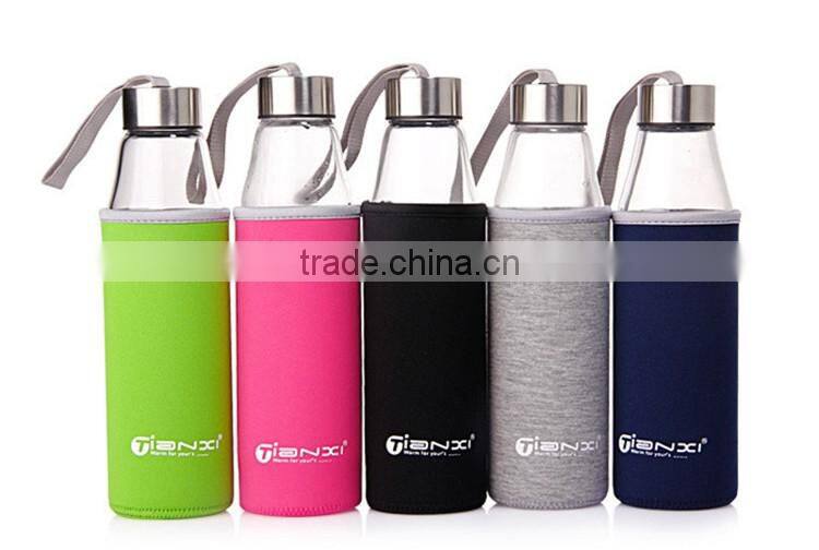 Borosilicate Glass Water Bottle 2016 Promotional Cheap Durable Unbreakable Glass Water Bottle