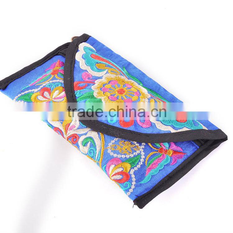 2016 new style women clutch bag embroidery coin purse mobile phone bag