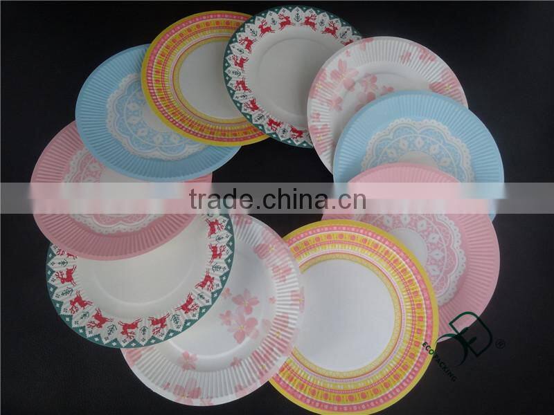 Round white food grade paper pulp plate