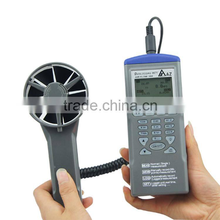 RS232 Software Wind Speed Data Logger 0.6~32M/S Digital Anemometer Data Logger AZ9671