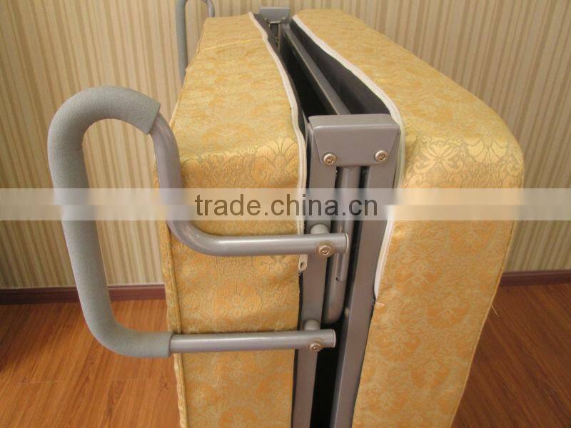 cheap fashionable beige yellow hotel metal folding bed