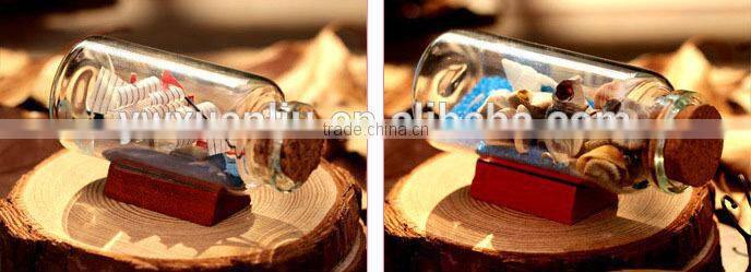 lovely wishing bottle with shell charm , penicillin bottle floating bottle wishing bottle as gift