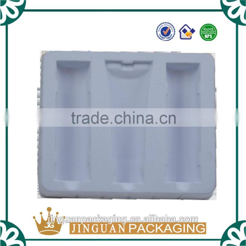 Custom flocking blister tray for cosmetic, cosmetic plastic blister tray, plastic cosmetic tray