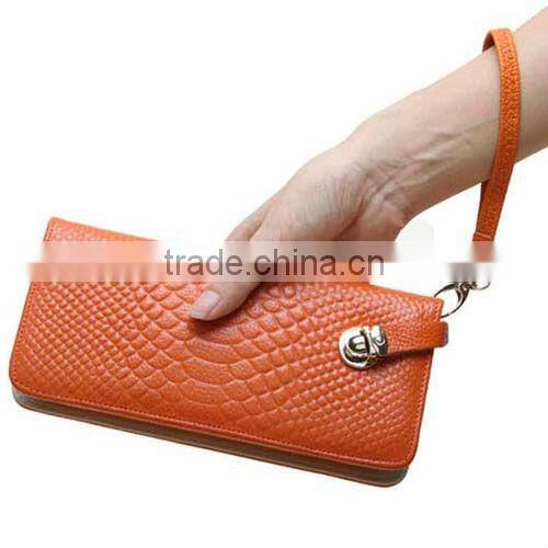 Ladies Women Alligator Pattern Genuine Leather Wallet (BCN003)