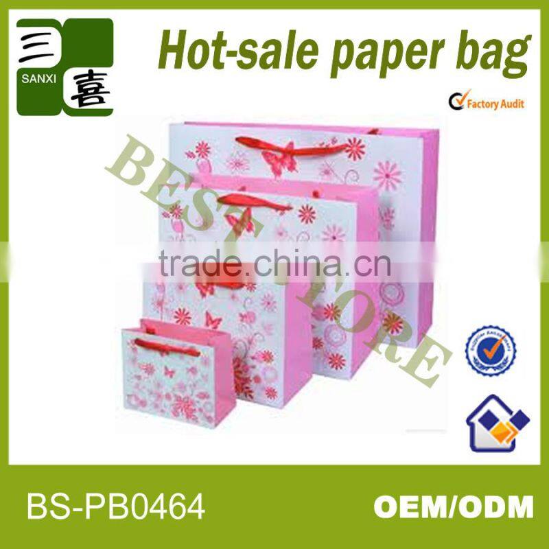 Flower printed paper shopping bag for watsons products