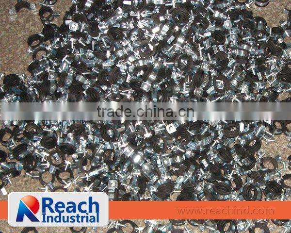 Zinc Plated Steel Pipe Fitting Quick Release Pipe Clamp with Rubber