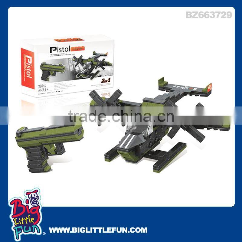 Military toys play set,toy gun military and fighter plane toy block