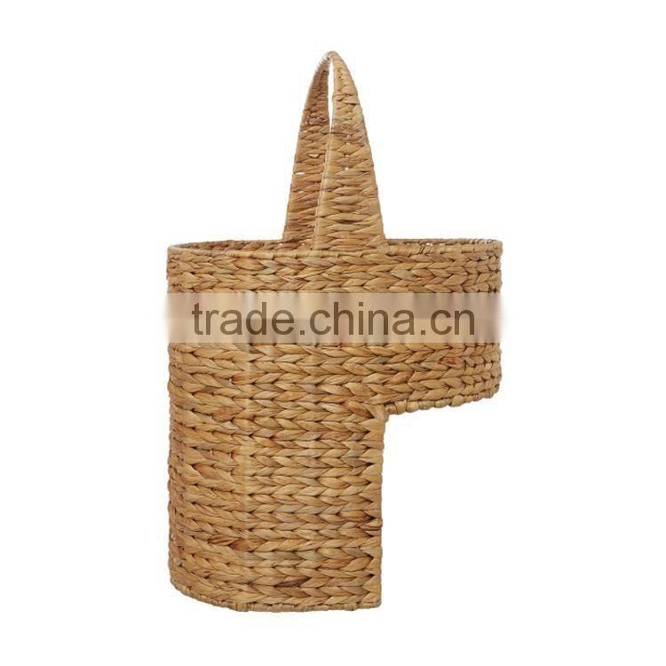 Cheap round shape water hyacinth hand woven baskets wholesale
