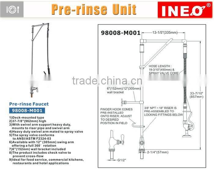 Deck Mounted Type Pre Rinse Faucet or Spray