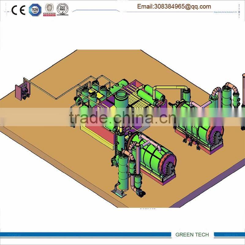 twin style High effective 20 ton tyre and plastic pyrolysis plant