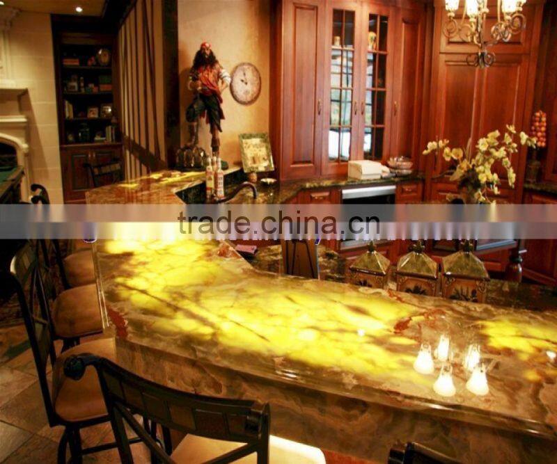 CUSTOM DESIGN AND SIZE BACKLIT ONYX KITCHEN COUNTERTOPS