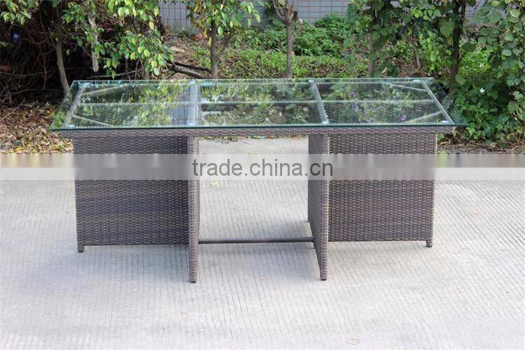 Viro rattan space saving cube dinning set