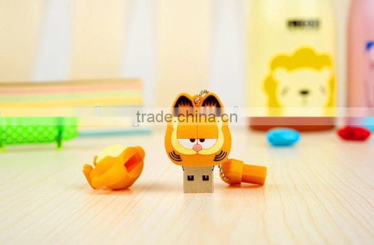 Creative mini coffee cartoon cat usb flash drive shell
