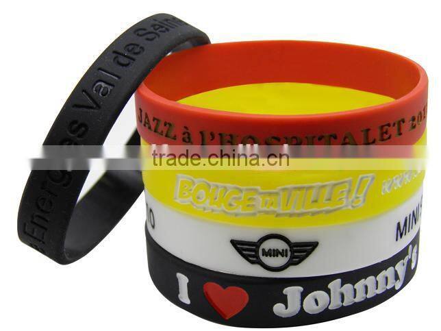 Custom Logo Debossed Sports Silicone Wristband