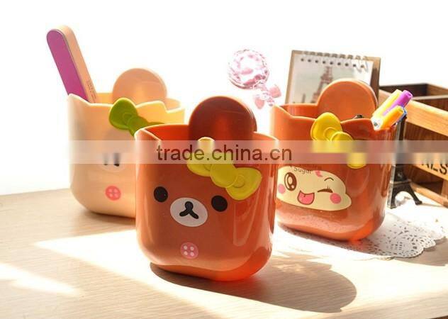 3021 cartoon function plastic pen holder wholesale with suction cups