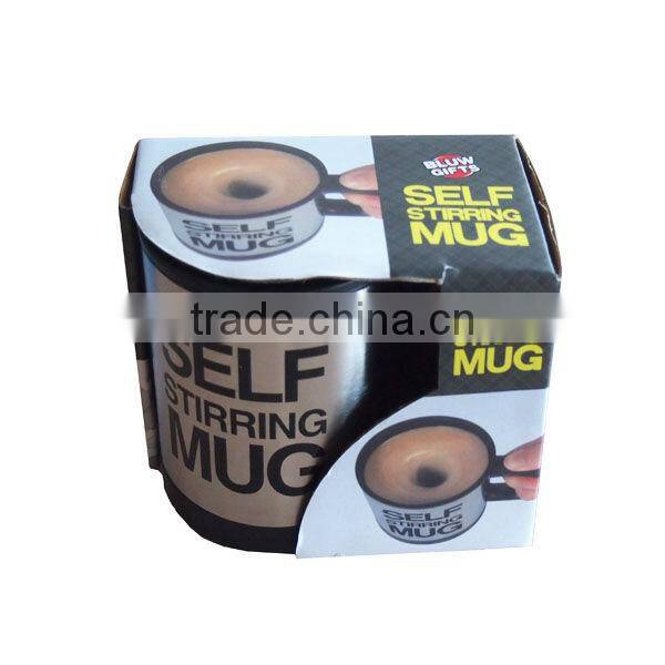 Stainless steel self stirring coffee mug