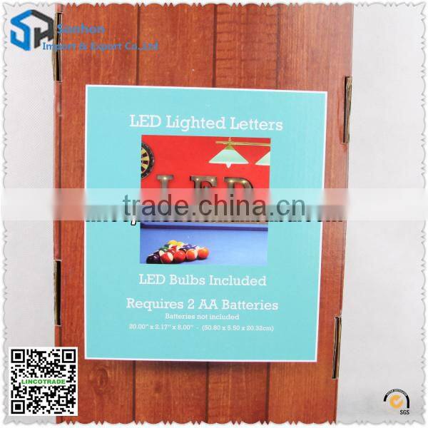 PP Hotel Letters Plastic LED Lighted / Letter" S" Decoration Lamp With 2AA Battery