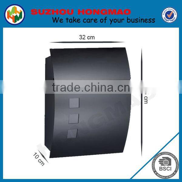 Black Wall Mounted Out Door Mailbox