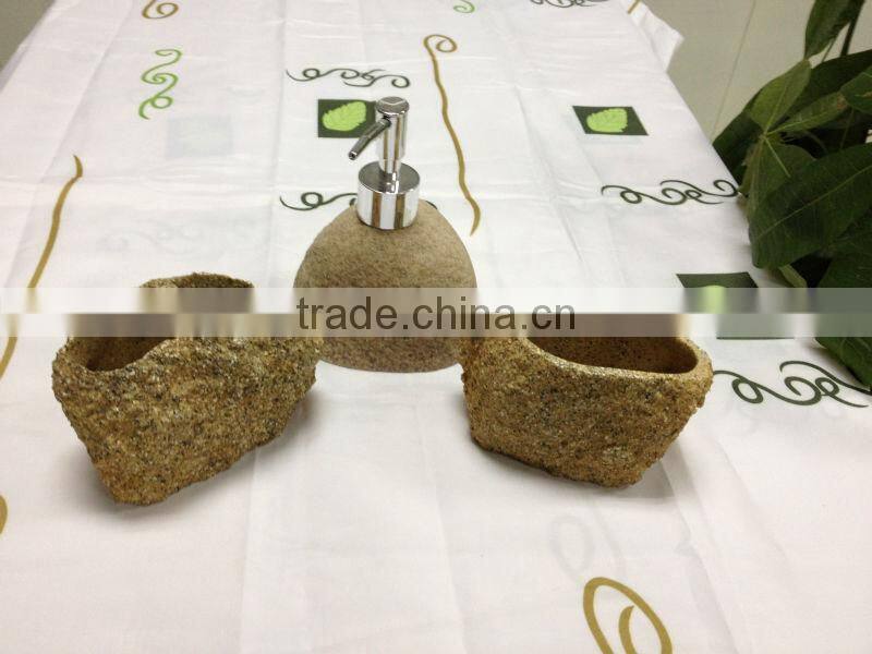 5 pcs white marble look polyresin bath room accessories