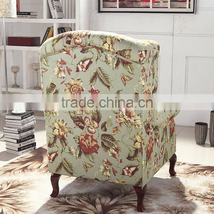 European rustic style fabric high back sofa chair LQ-D016#-1