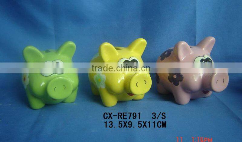 Ceramic Hop Selling Coin Saving Bank Toys, Animal Desgin Coin Bank with Sound