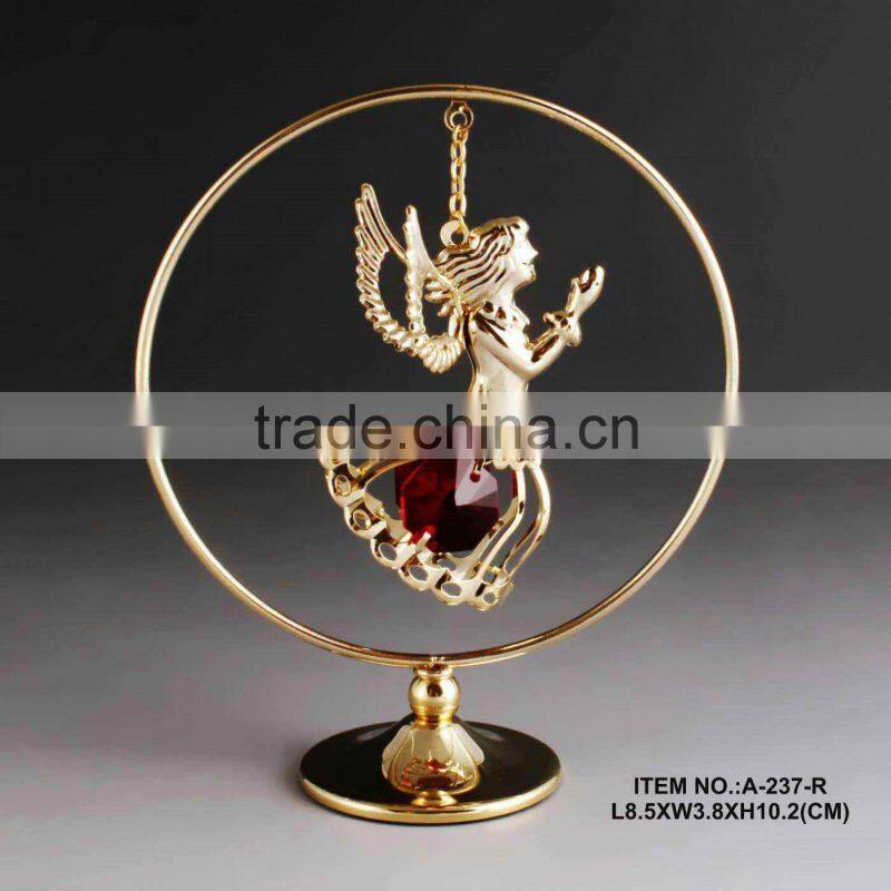 24k gold plated metal swan ornaments for decoration