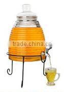double glass kilner jar waterlight beverage dispenser jar with faucet stand