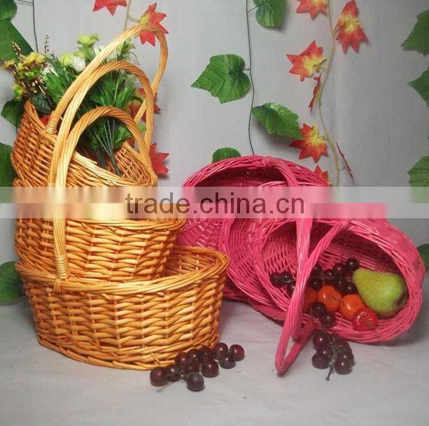 wicker basket with handles for fruit