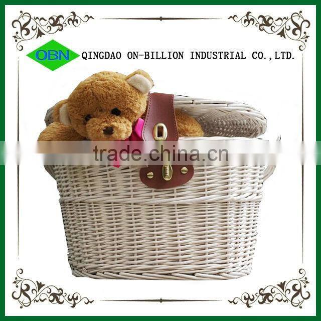 Removable cover lid dog wicker pet bicyle basket