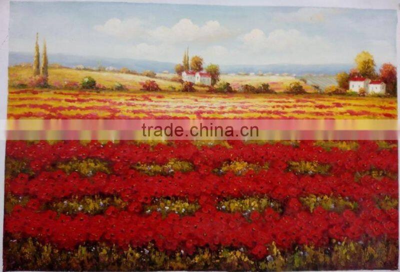 Poppy Field Oil Painting on Canvas