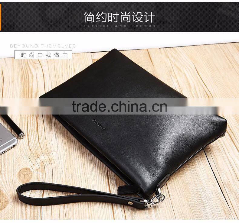 Full Grain Men Genuine Leather Clutch Purse Men Business Clutch Hand Bag Cowhide Wallet