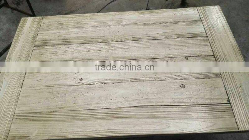 Fiberglass clay wooden look outdoor garden furniture set