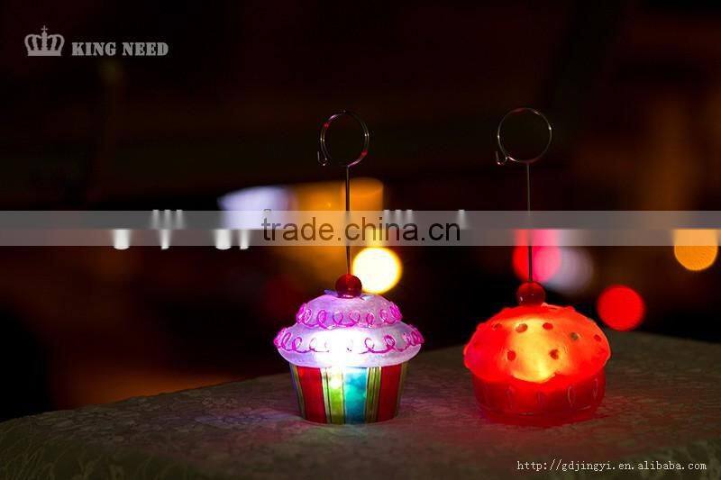 2016 China LED acrylic & plastic card holder sweety cake Office supplies cheap wholesale