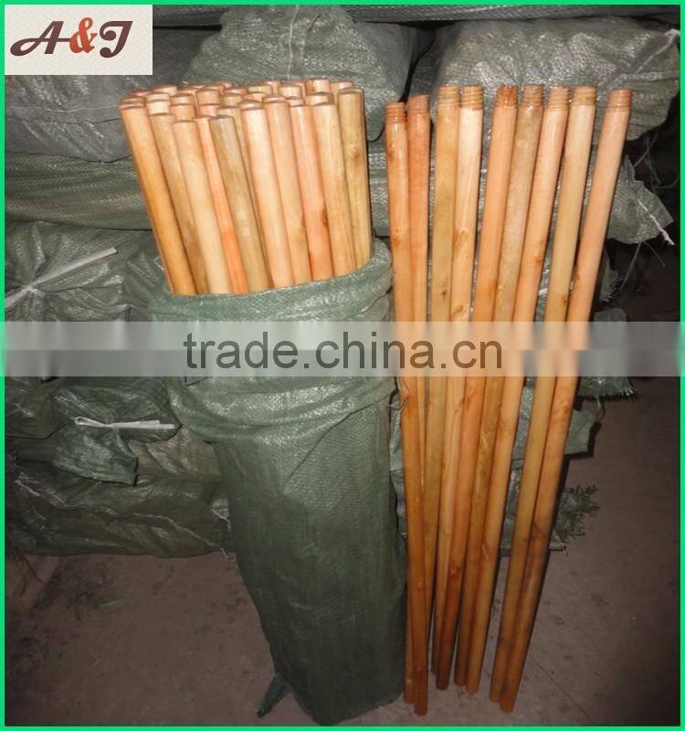 varnished wooden handle for brooms or mops