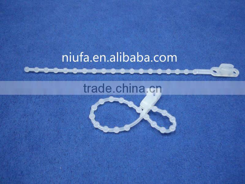 pearl-like plastic cable tie