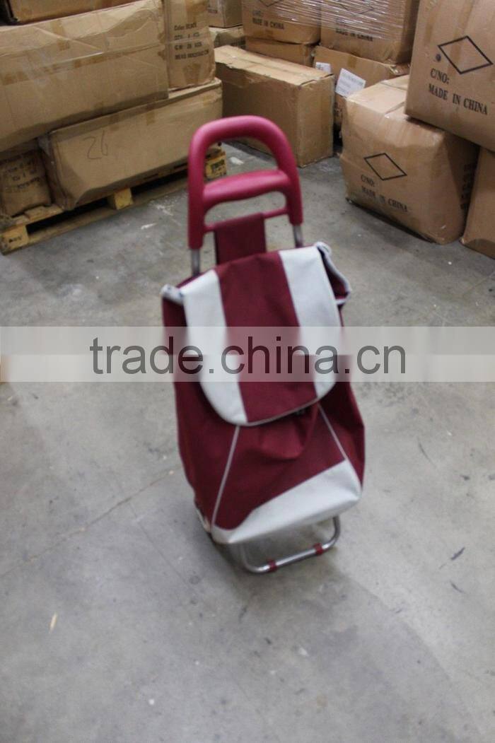 Household Essentials Rolling Shopping Cart with Royal Blue Bag