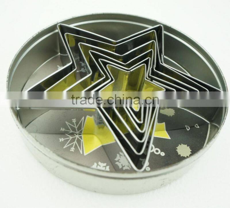 47023 6pcs five star shape stainless steel cookie cutter set