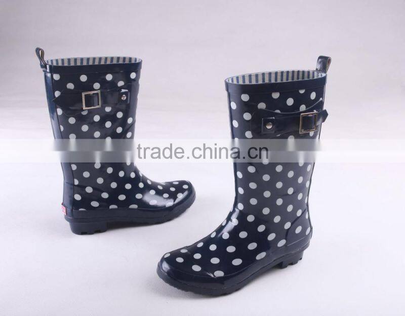 beautiful woman rubber rain boots