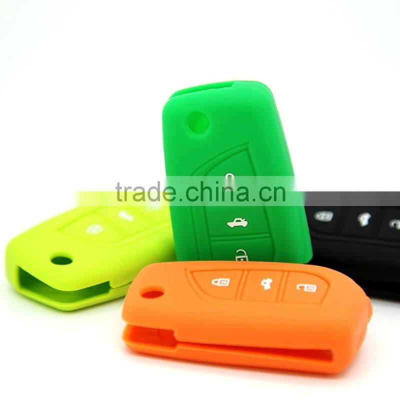 Wholesale Silicone Rubber Car Key Case Flip Car Key Shell for Toyota Corolla